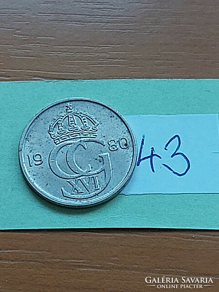Sweden 50 öre 1980 copper-nickel, xvi. King Gustav Károly 43