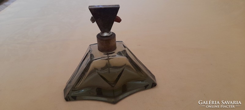 Perfume spray bottle old smoke glass 11x6.5x9cm