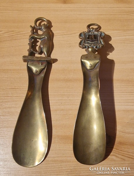 Old English antique brass shoe spoon