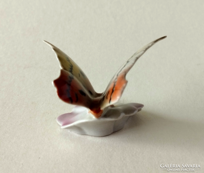 A beautiful old quarry drasche hand-painted porcelain butterfly with sign