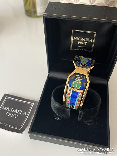 Michaela frey wille freywille s size egyptian scarab collection bracelet contessa