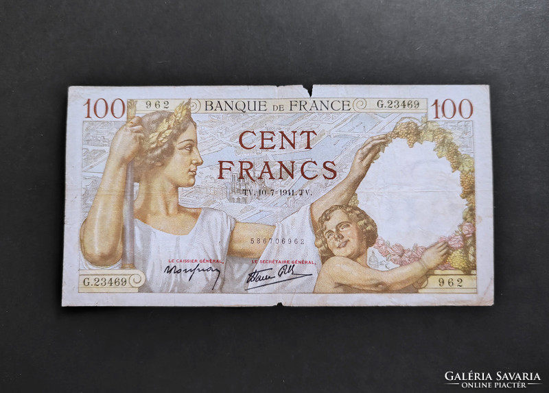 France 100 francs / francs 1941, vg+