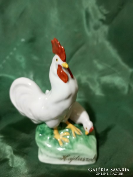 Zsolnay, rooster, hen figure