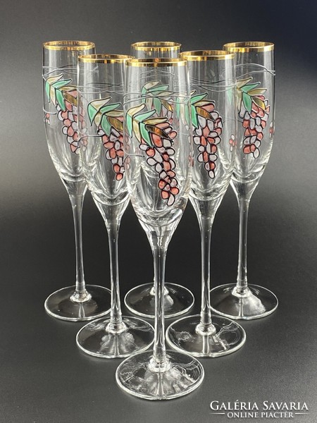 Champagne painted glass set