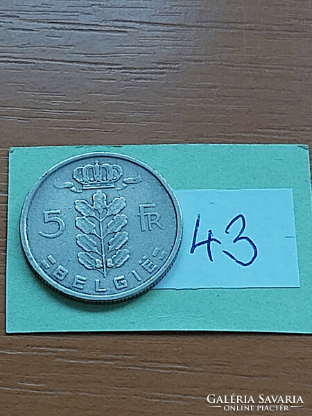 Belgium belgie 5 francs 1949 copper-nickel 43