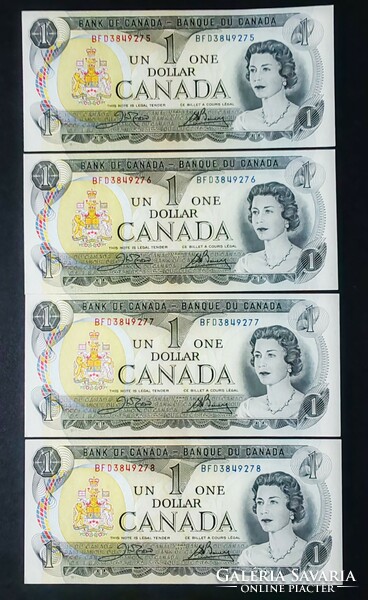 Kanada 4 x 1 Dollár 1973, UNC sorszámkövetők