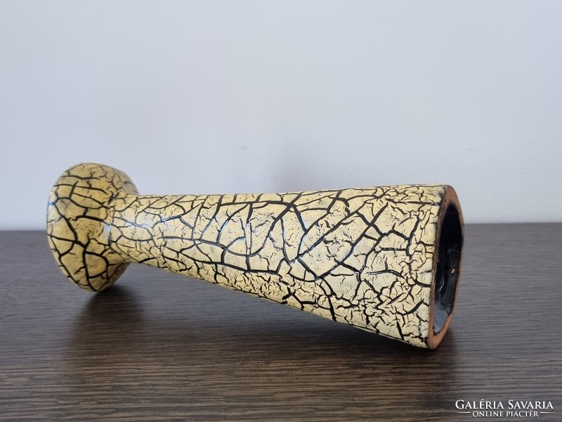 Collector's art ceramic vase with cracked matte glaze
