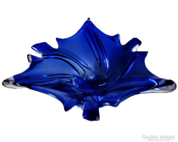 Murano, leaf-shaped, sommerso glass bowl