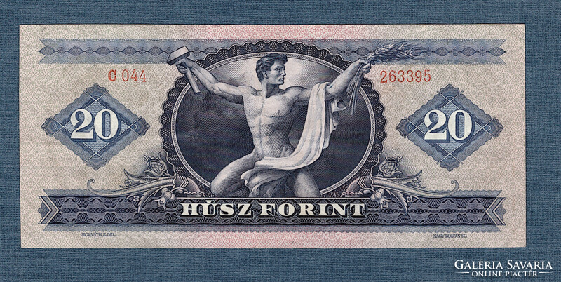 20 Forint 1969 Ropogós VF+  az Ötödik Kádár címeres huszas