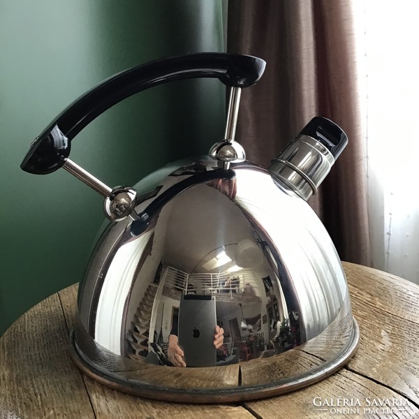Older German Planboden brand steel water kettle with a copper bottom