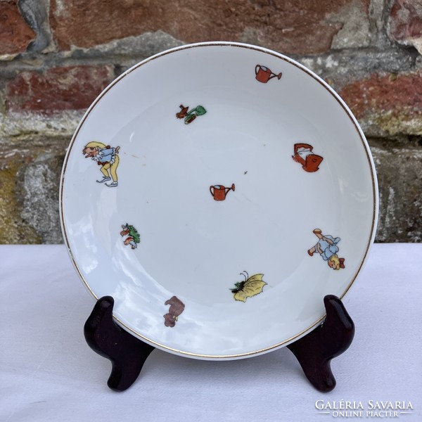 Hollóházi message scene - porcelain small plate with fairy tale pattern - children's plate - ovis plate