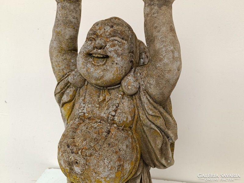Antik nagyon nehéz buddha kerti kő szobor mohás patinás felülettel buddhista 719 8514