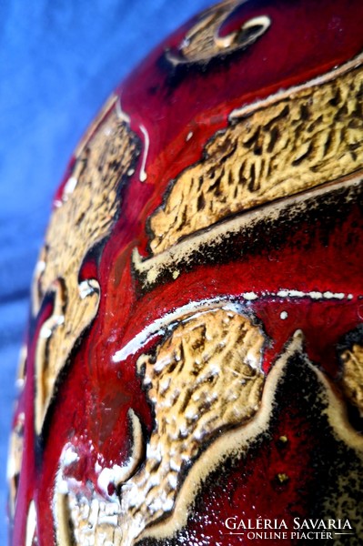 DT/392 – Ming Jia Art Pottery – Nagyméretű, különleges, többmázú keleti váza
