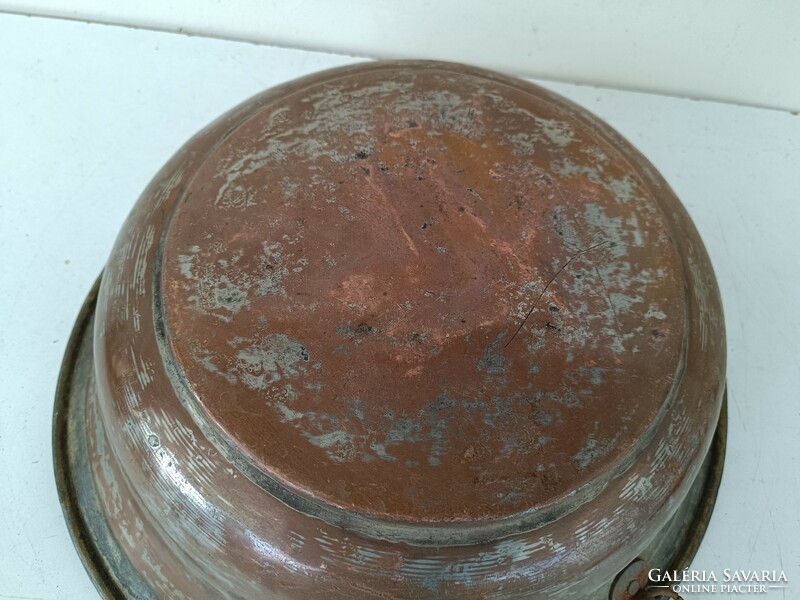 Antik konyhai eszköz vörösréz üst habüst fürdőszoba lavór ónozás nyomaival 922 8617