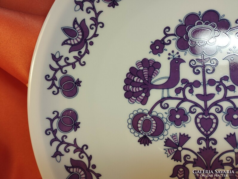 Rare lowland porcelain peacock bowl with purple pattern