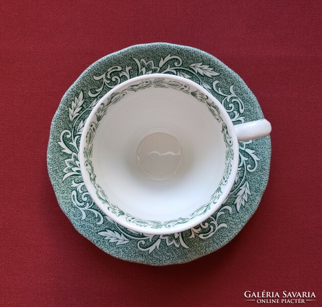 Angol Royal Staffordshire J&G Meakin zöld porcelán kávés teás szett csésze csészealj