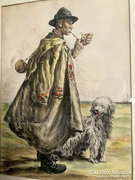 Imre Révész: shepherd with a pipe. 2312 18