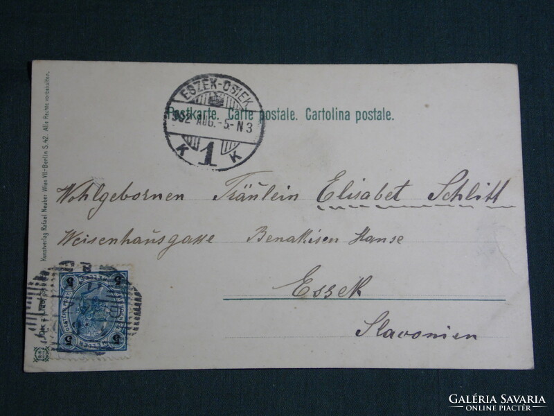 Képeslap,Postcard,Osztrák Magyar,E.Döcker. Jun, artist,litho,romantika,népviselet, 1902