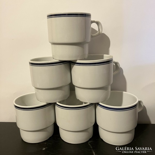 Double striped plain porcelain mug, in its own box - cup - glass