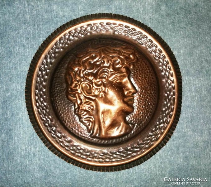Copper wall picture, head of David statue 29.5 cm (a12)