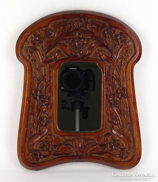 1Q840 antique carved Art Nouveau mirror wall mirror 27.5 X 22 cm