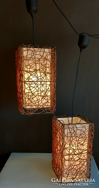 2 Cane ceiling lamps negotiable art deco design