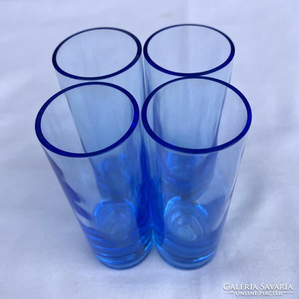 4 blue glasses - tube glasses