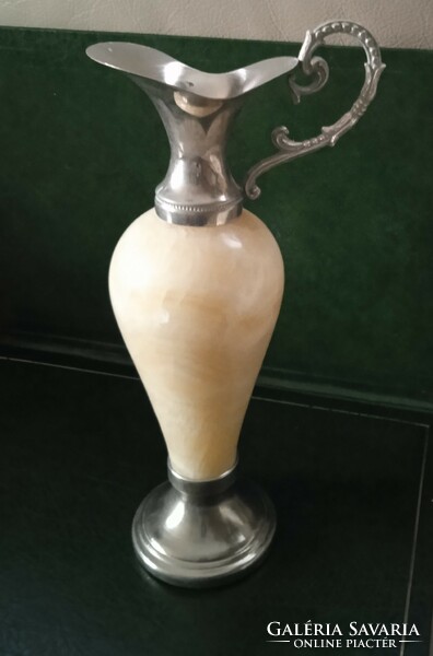 Vintage onyx ornament semi-precious stone antique decanter amphora ornament decorative table ornament ornate tongs
