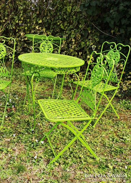 Garden ideas - wrought iron set (1 table + 4 chairs)