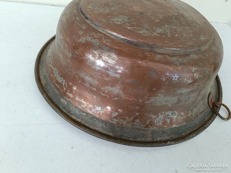 Antique kitchen tool red copper cauldron foam bathroom sink with traces of tin plating 922 8617