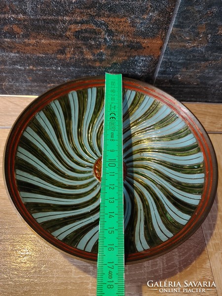 Indiai fém talpas tányér  antikvitás  17cm