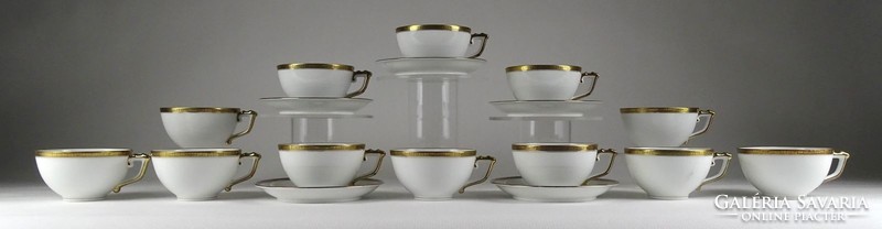 1Q873 Hüttl porcelán teáskészlet kávéskészlet 12 csészével