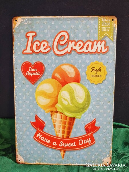 Ice Cream Vintage fém tábla ÚJ! (92)