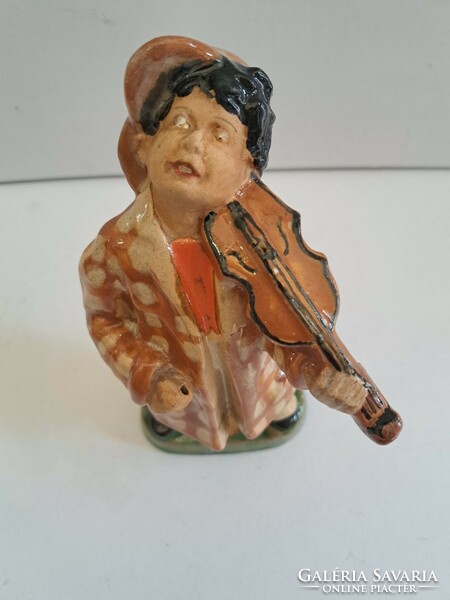 Jolán Szécsi musical ceramic figure, marked large size, rare type of Hungarian ceramics