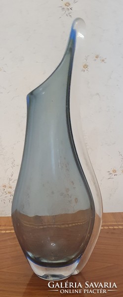 Flavio poli- seguso sommerso murano blue glass vase 1950 30cm