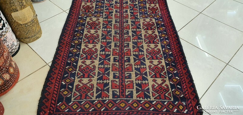 3003 Afghan Baluchi hand-knotted woolen Persian carpet 83x140cm free courier