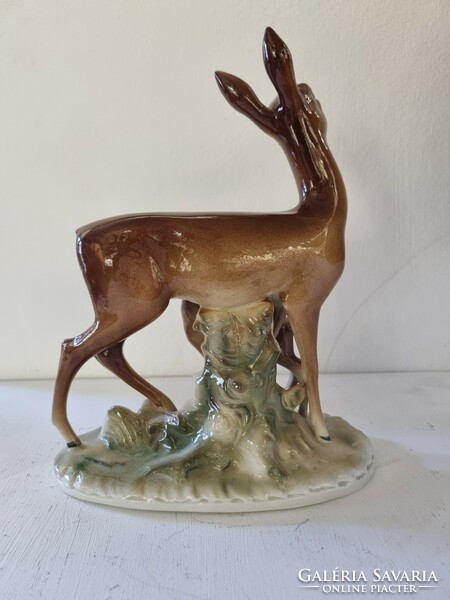 Art deco wallendorf German porcelain deer statue - 51937
