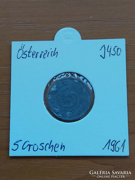 Austria 5 groschen 1961 zinc, in paper case
