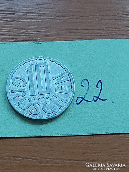 Austria 10 groschen 1969 alu. 22