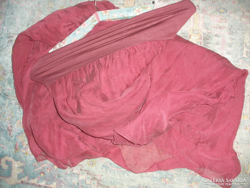 Silk skirt, burgundy or raspberry red