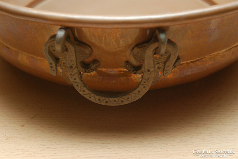 Red copper decorative bowl flower holder