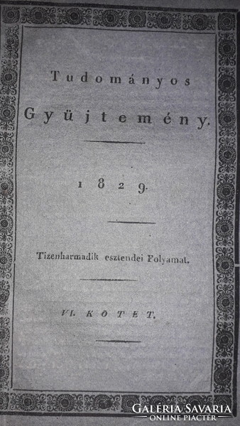 1829.- Vörösmarty Mihály  - Tudományos Gyűjtemény állapot a képek szerint Trattner János Tamás