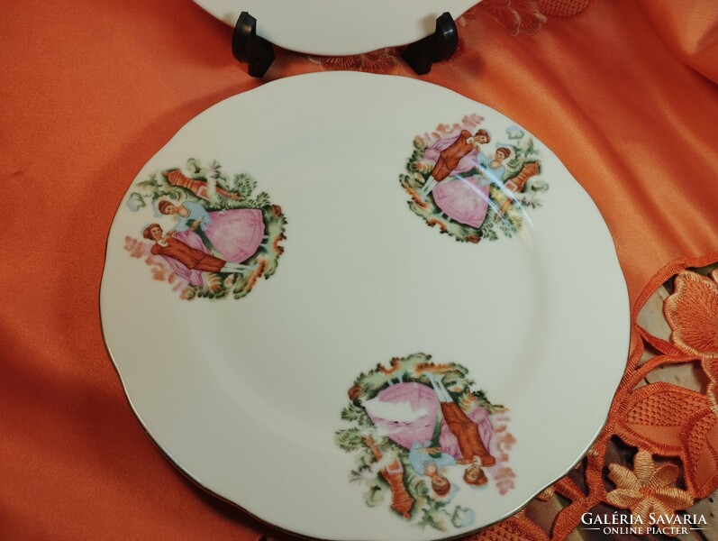 2 pcs. Romantic scenic Chinese porcelain plate