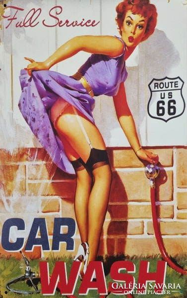 Autó mosó dekorációs  Vintage fém tábla ÚJ! (23)