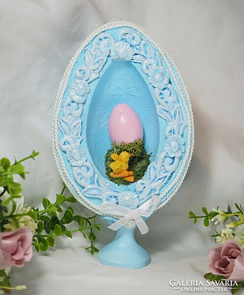 Kézműves húsvéti óriás tojásdekoráció, talppal