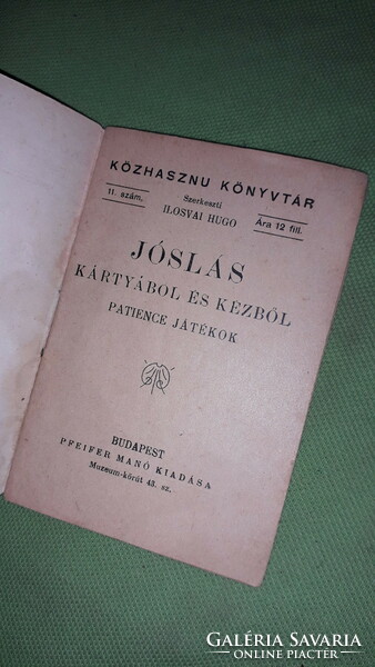 1900. Antique Jenő Várady: divination-public library No. 11 Book according to the pictures Pfeifer elf