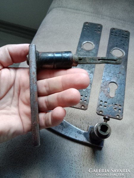 Antique wrought iron door handle