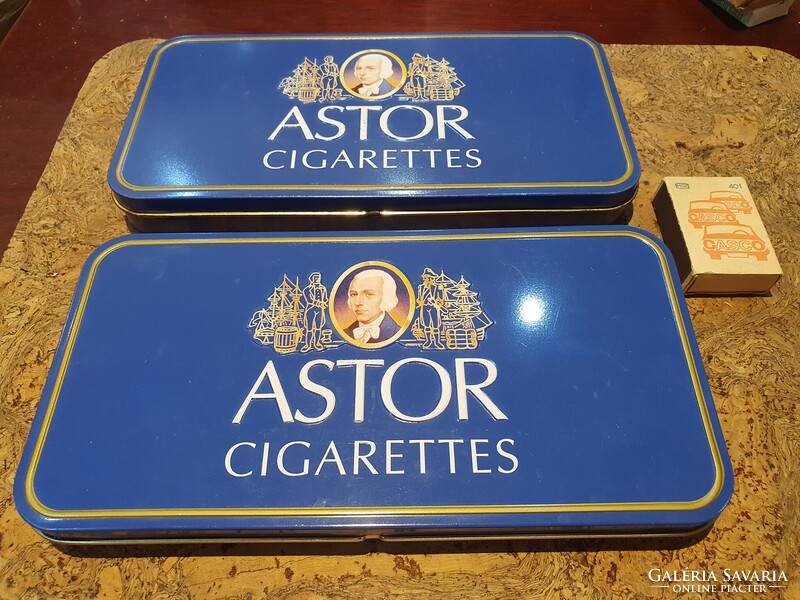 Retro astor tin cigarette box with tobacconist's shop