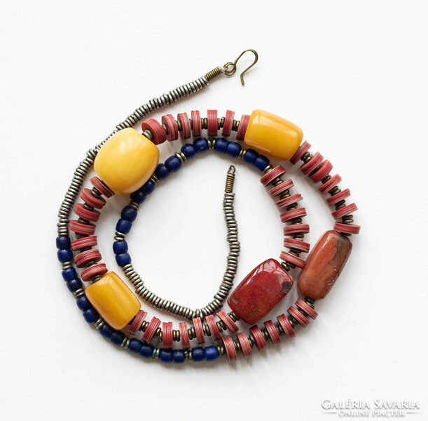 Traditional African tribal jewelry - necklace amber and carnelian? With stones - ethno ethno
