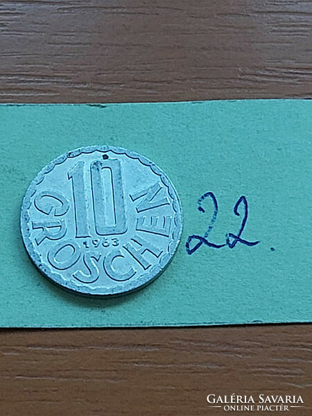 Austria 10 groschen 1963 alu. 22